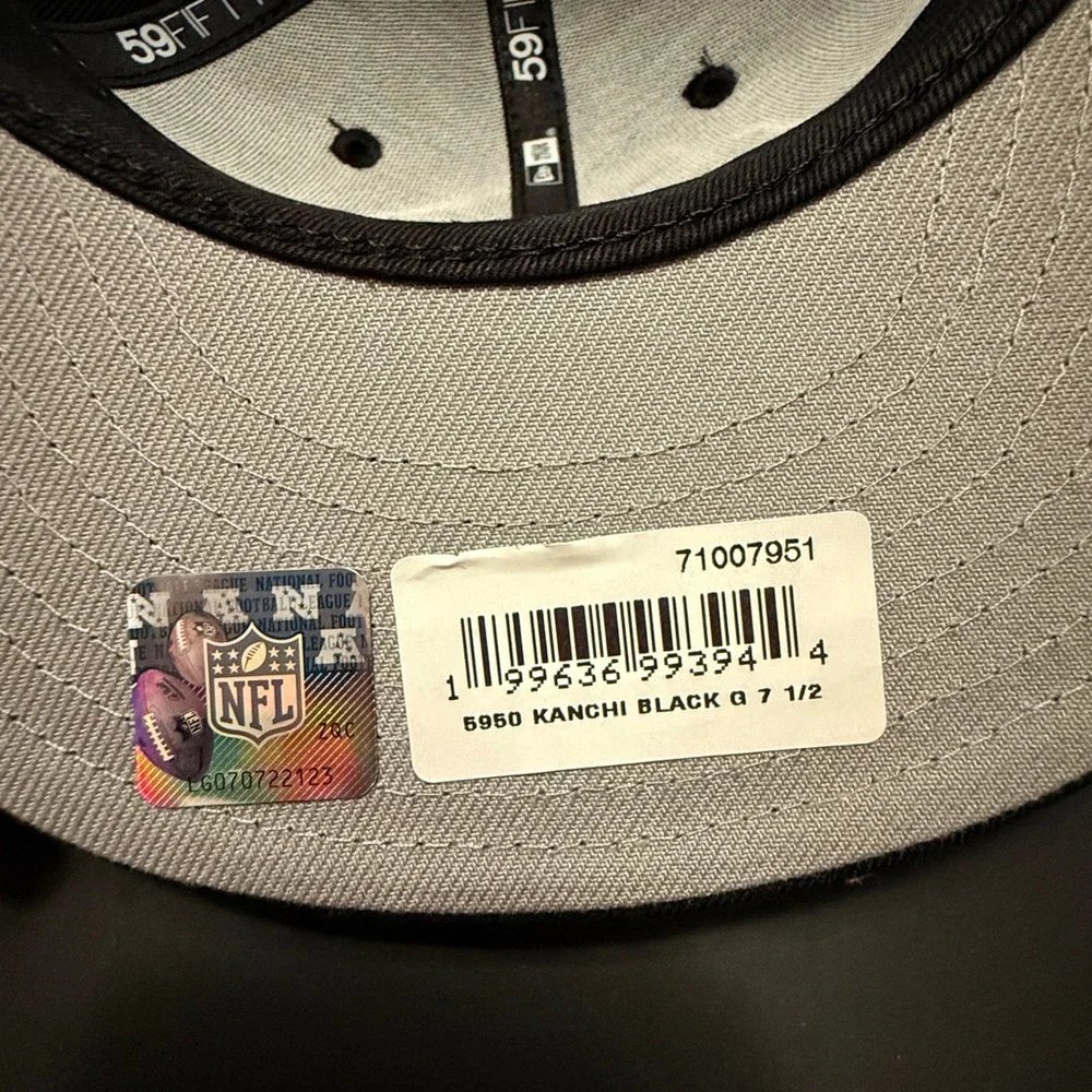 New Era 59FIFTY Hat Mens 7 1/2 Black NEW Kansas City Chiefs NFL Fitted